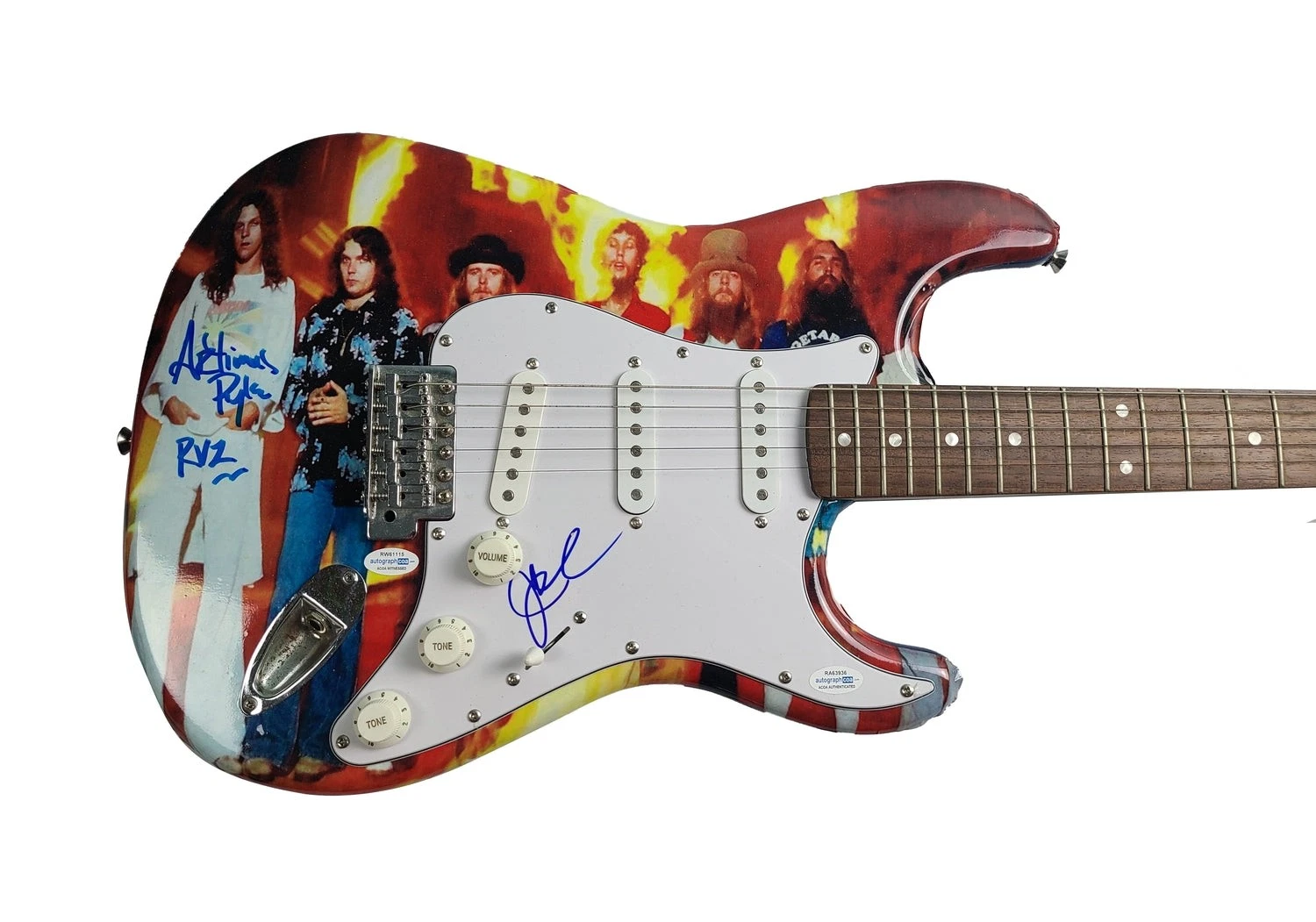 Lynyrd Skynyrd Signed Graphics Guitar ACOA