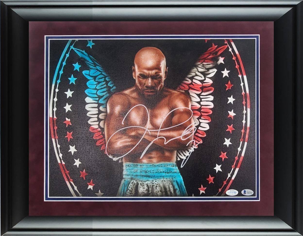 Floyd Mayweather Signed Hand Painted Framed Canvas BAS Witness ACOA