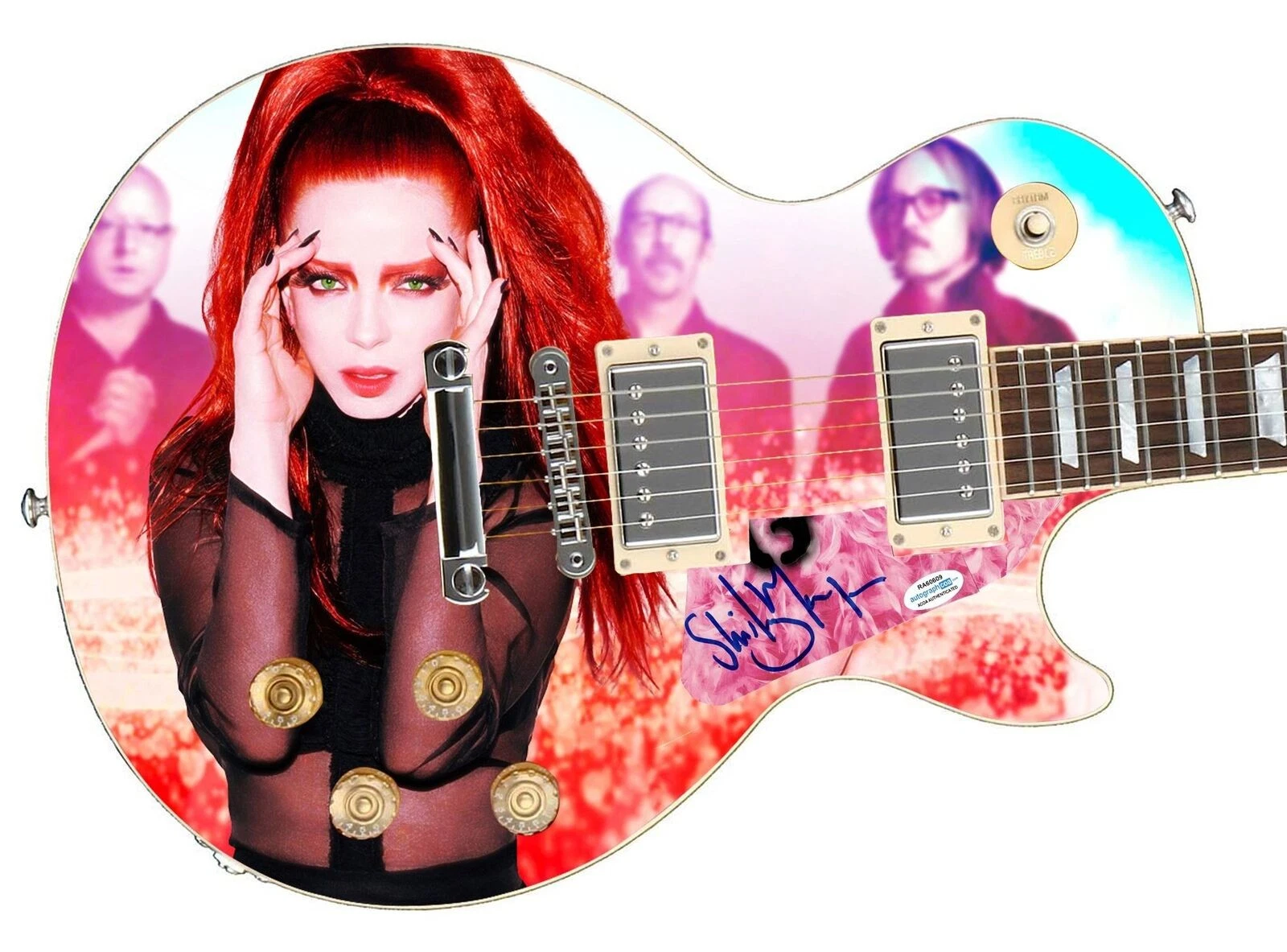 Garbage Shirley Manson Signed Custom Graphics 1/1 Photo Guitar ACOA