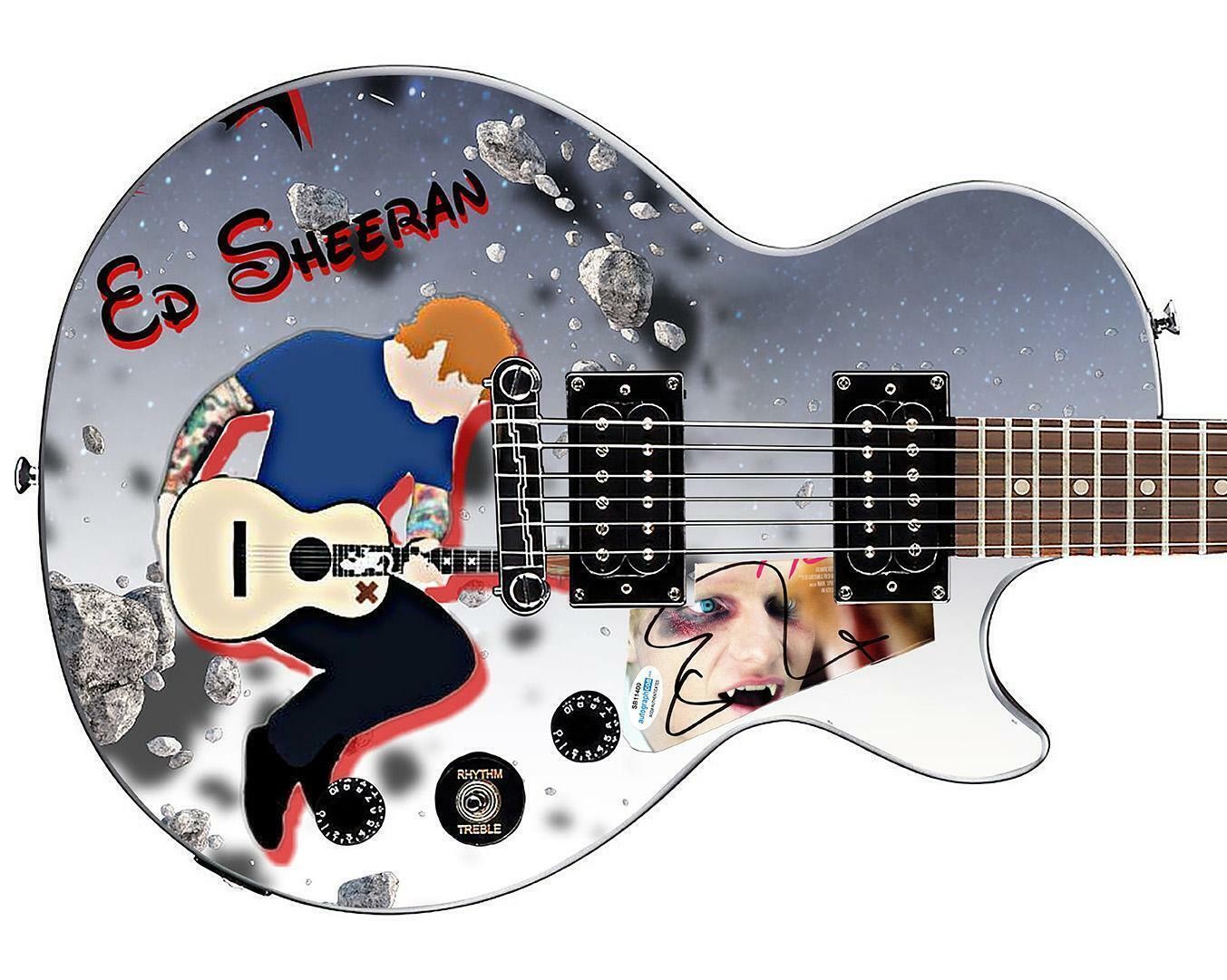 Ed Sheeran Signed Custom Graphics Gibson Epiphone Guitar ACOA