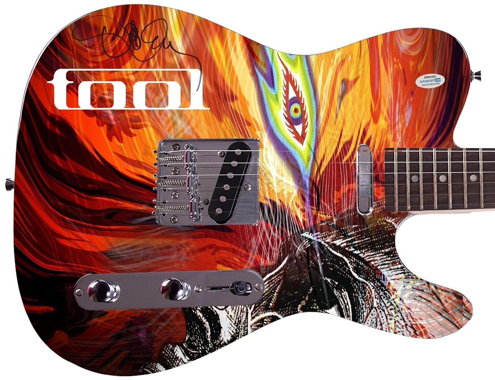 Tool Danny Carey Signed Autographed Custom Graphics Guitar ACOA