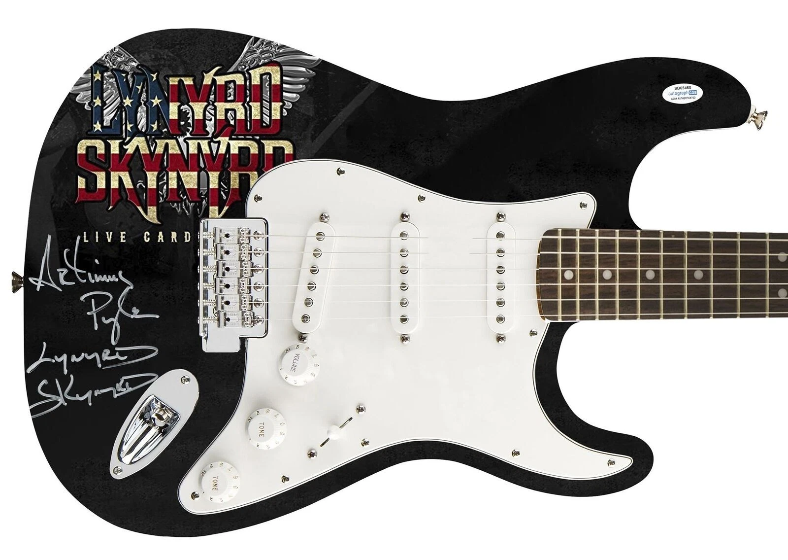 Lynyrd Skynyrd Signed Photo Graphics Guitar Exact Proof ACOA