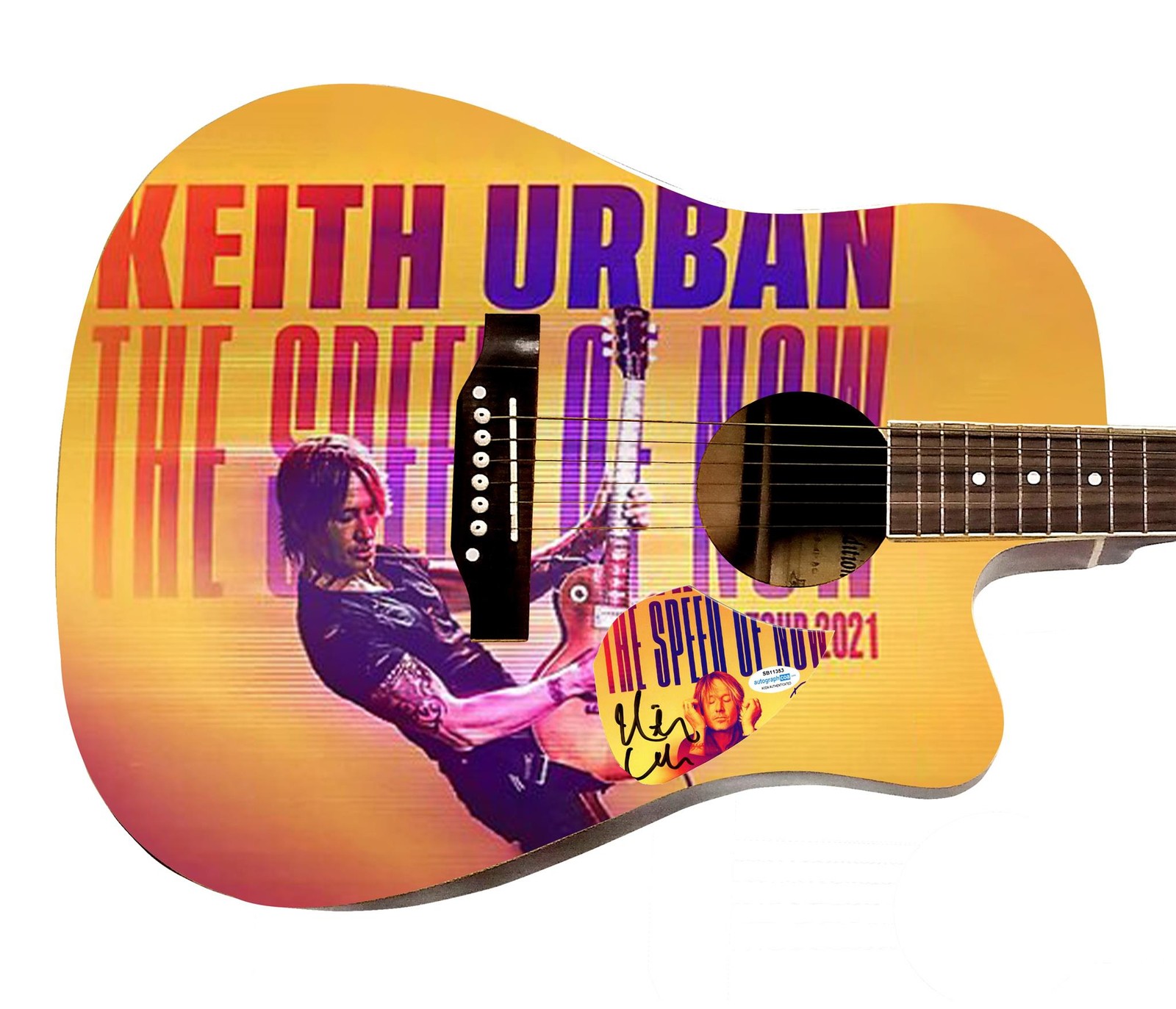 Keith Urban Signed Autographed Custom Graphics Photo Guitar ACOA