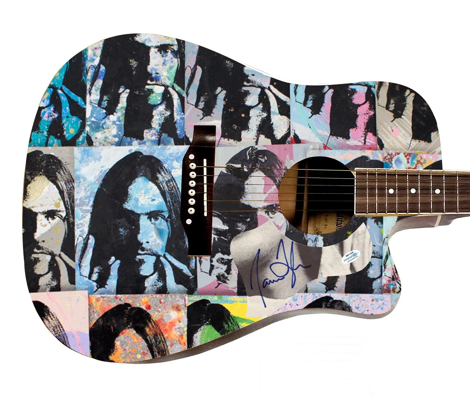 James Taylor Signed Autographed Custom Graphics Photo Guitar ACOA