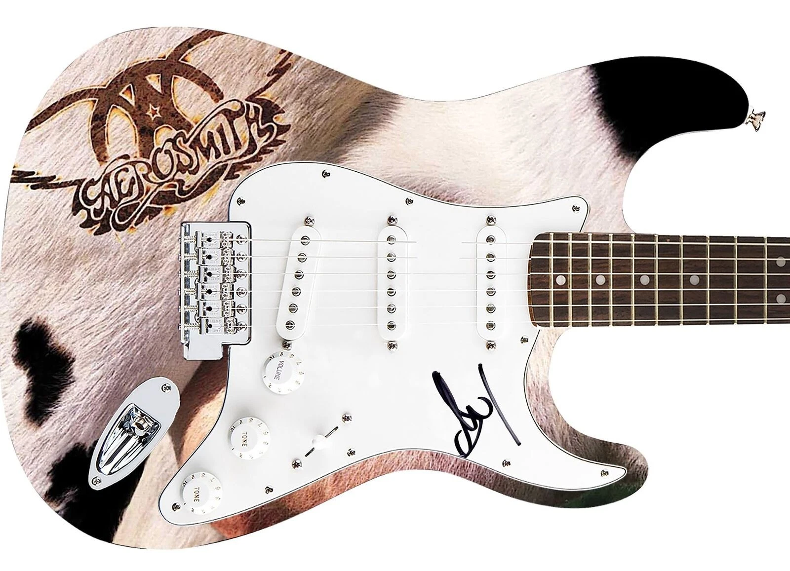 Aerosmith Steven Tyler Autographed Fender 1/1 Get A Grip Album Graphics Guitar