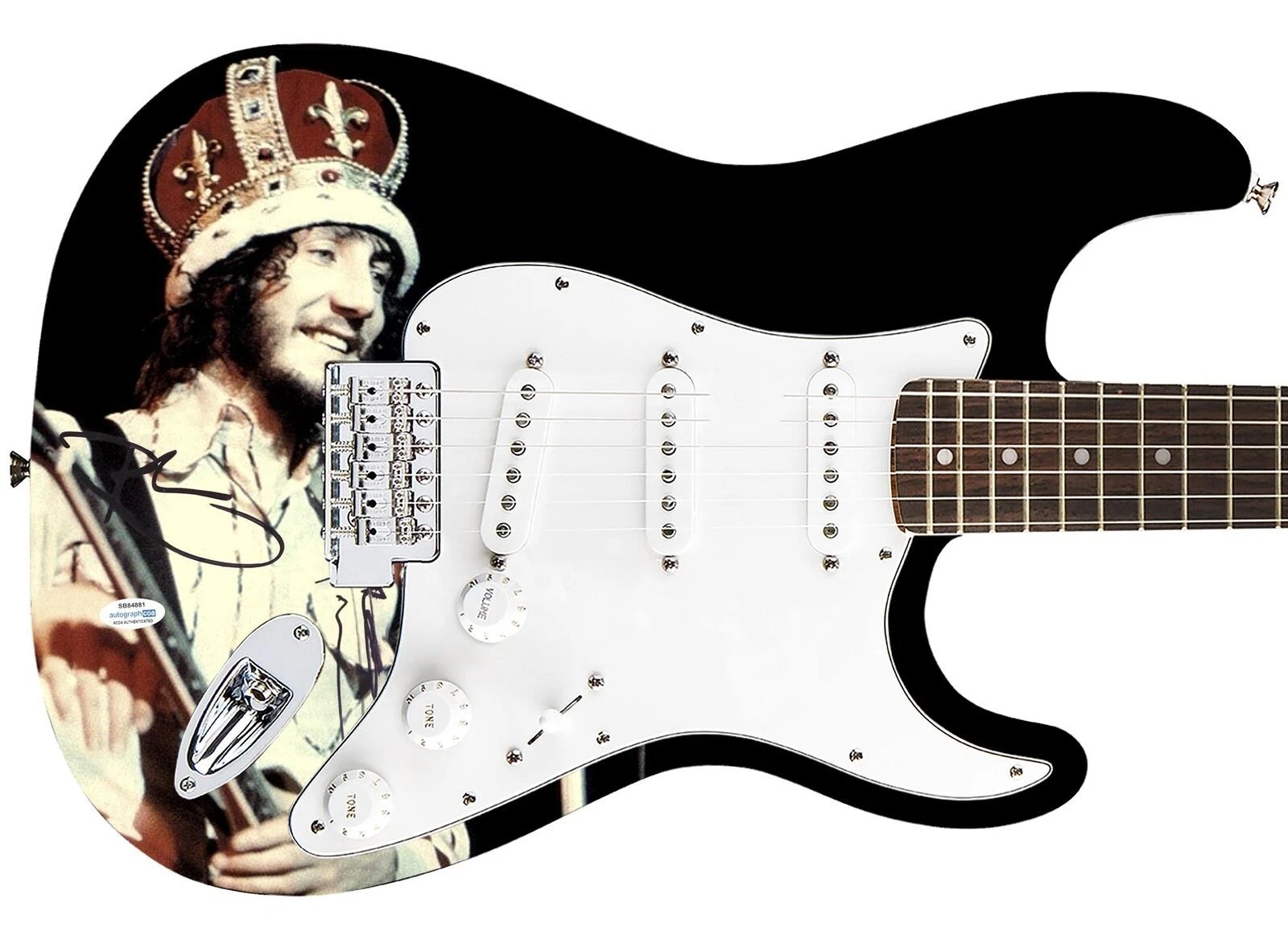 The Who Pete Townshend Signed Fender 1/1 Custom Graphics Photo Guitar ACOA