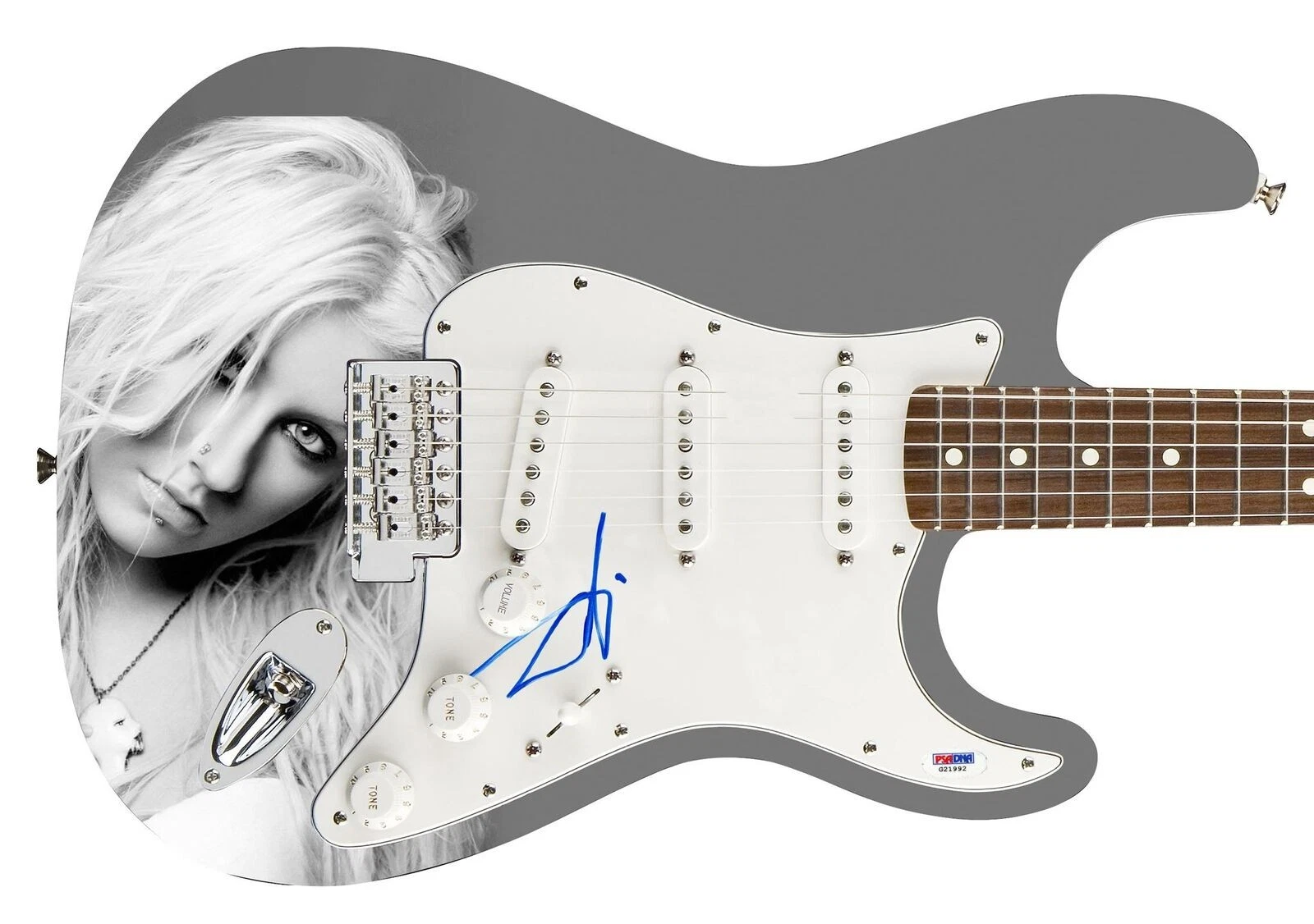 Christina Aguilera Signed Autographed Photo Graphics Guitar PSA