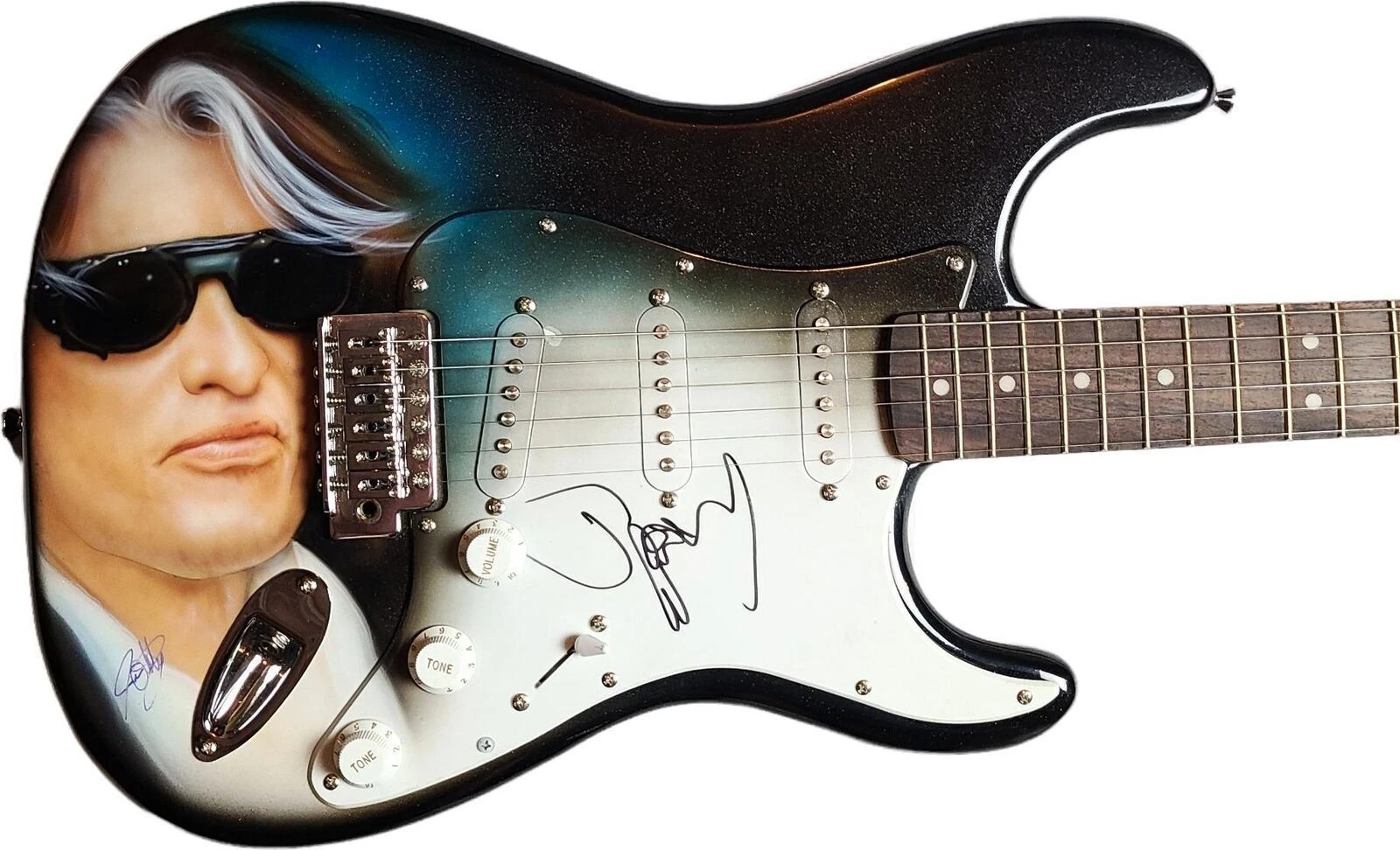 Aerosmith Joe Perry Autographed Fender Hand Airbrushed Painting Guitar UACC AFTA