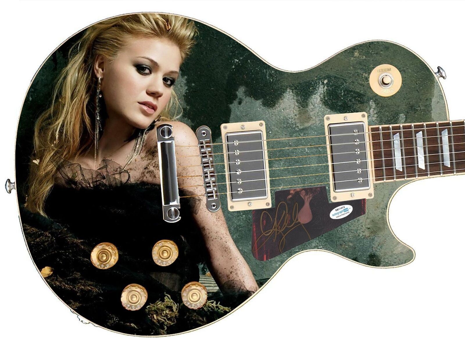Kelly Clarkson Signed Autographed Custom Photo Graphics Guitar ACOA