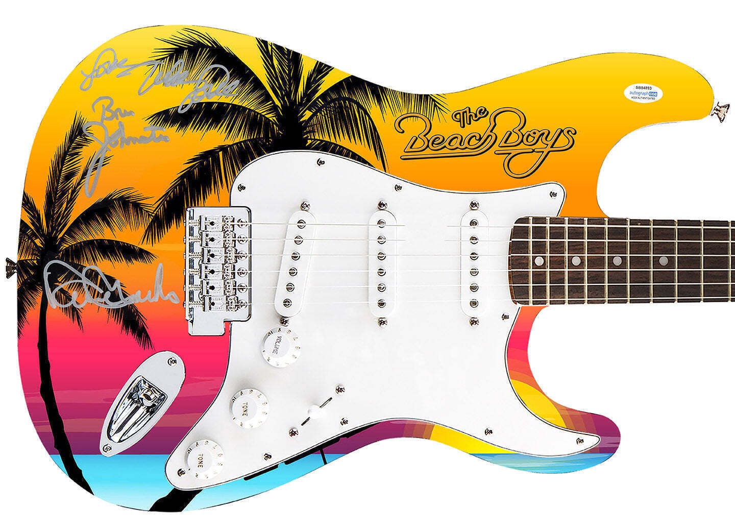 Beach Boys Johnston Marks Mike Love Autographed 1/1 Graphics Guitar ACOA Exact P