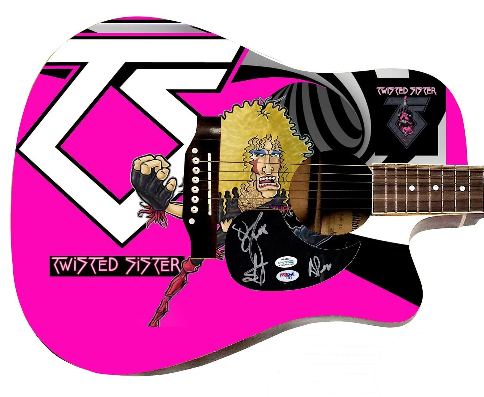 Twisted Sister Signed 1:1 Signature Edition Graphics Photo Guitar ACOA PSA
