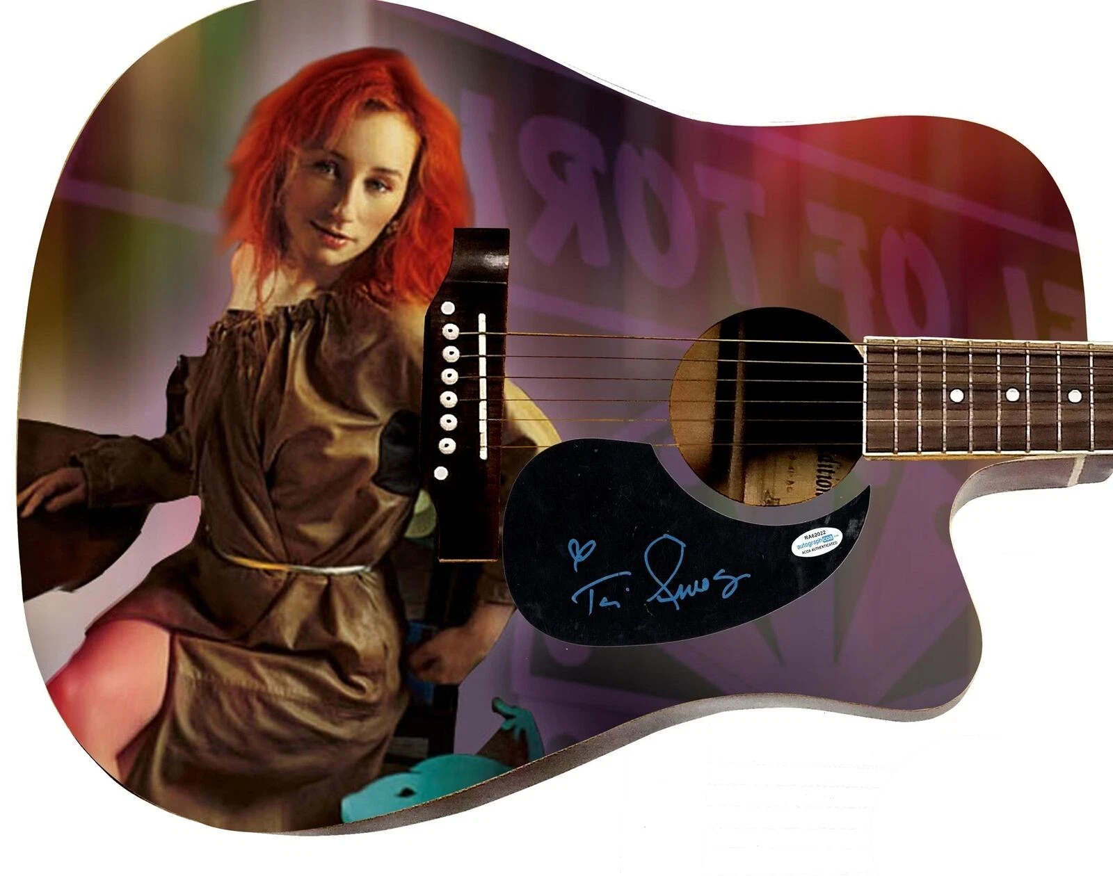 Tori Amos Signed 1/1 Custom Graphics Photo Guitar ACOA