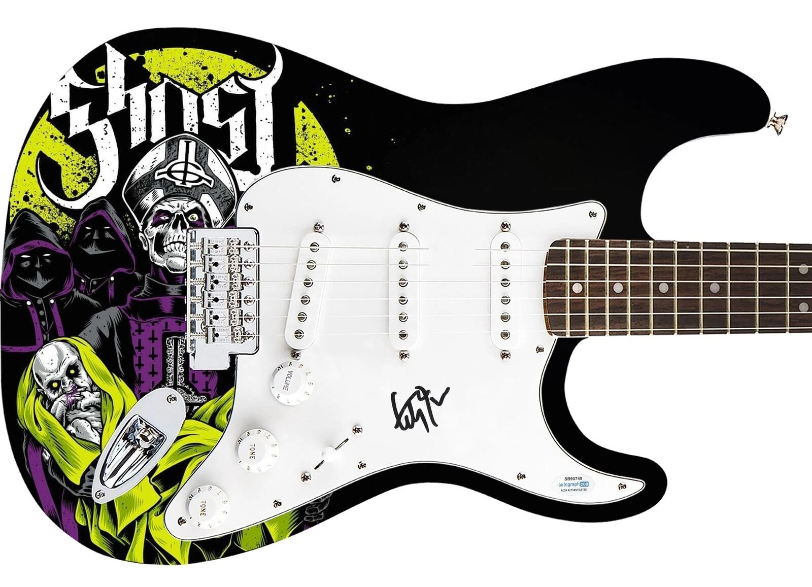 Ghost Tobias Forge Signed Autographed 1/1 Custom Graphics Photo Guitar ACOA