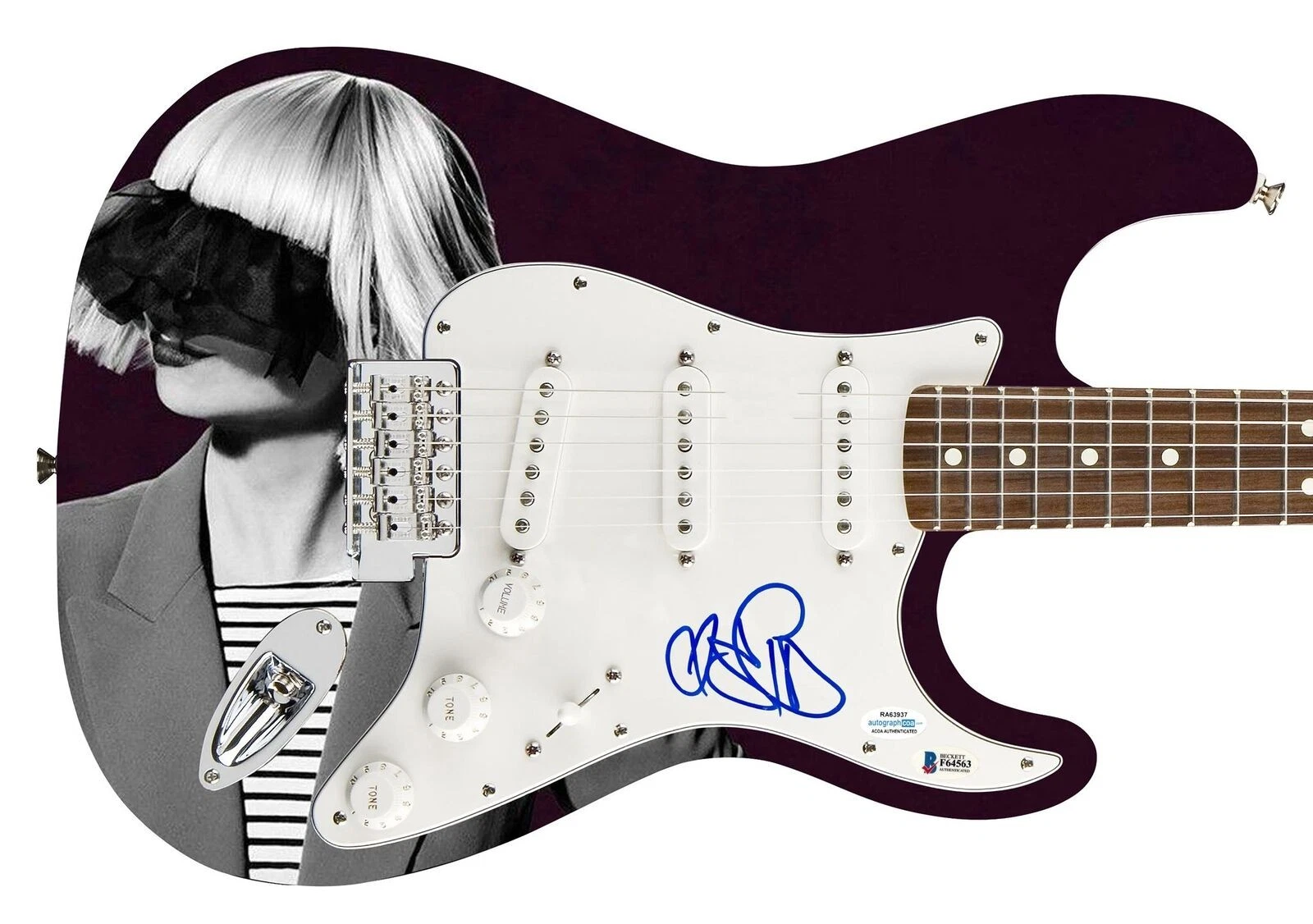 Sia Furler Signed Autographed Photo Graphics Guitar ACOA