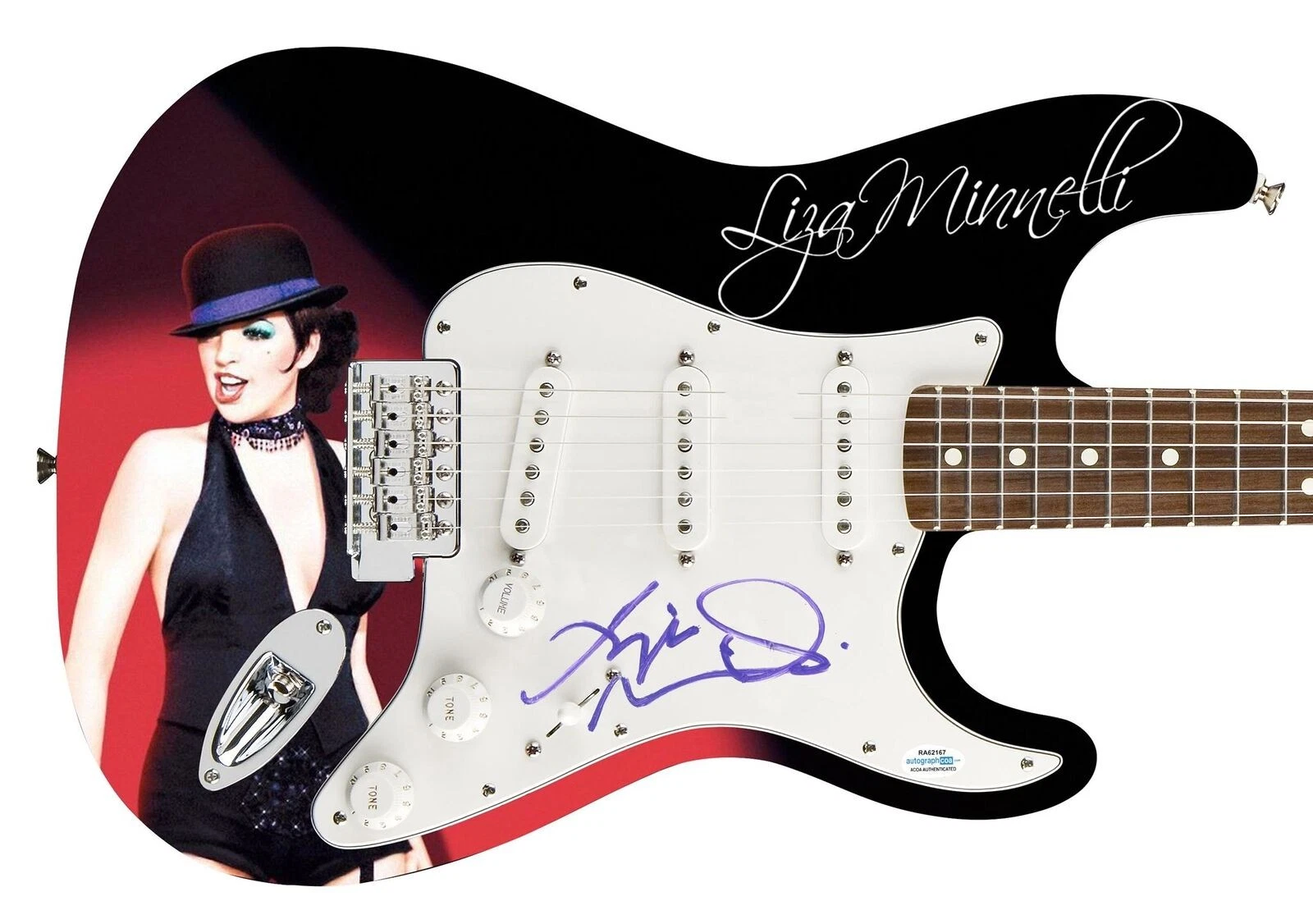 Liza Minelli Signed Autographed Photo Graphics Guitar ACOA