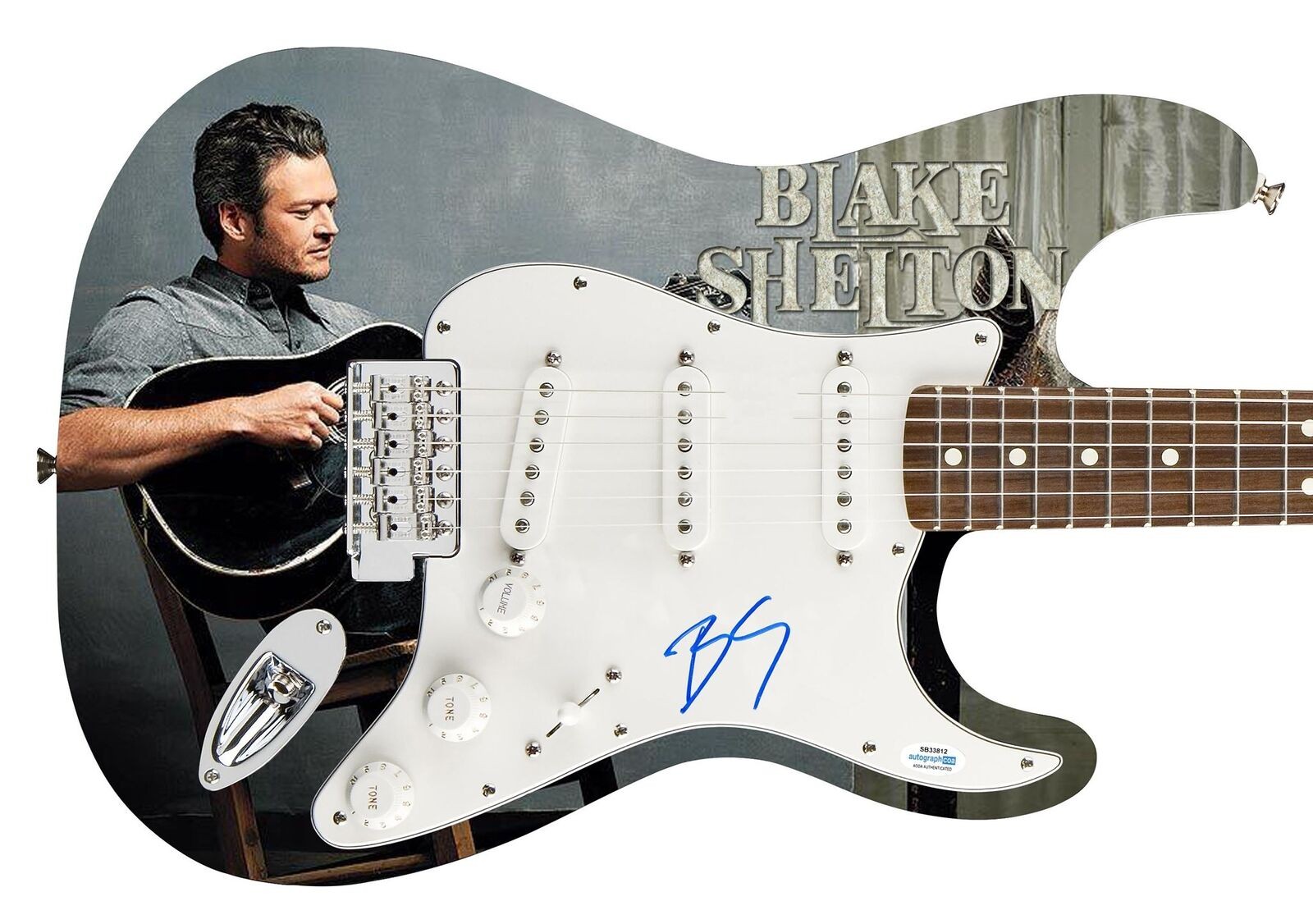 Blake Shelton Signed Autographed Photo Graphics Guitar ACOA