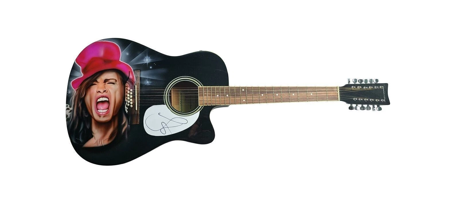 Aerosmith Steven Tyler Signed Hand Airbrushed 12-String Guitar