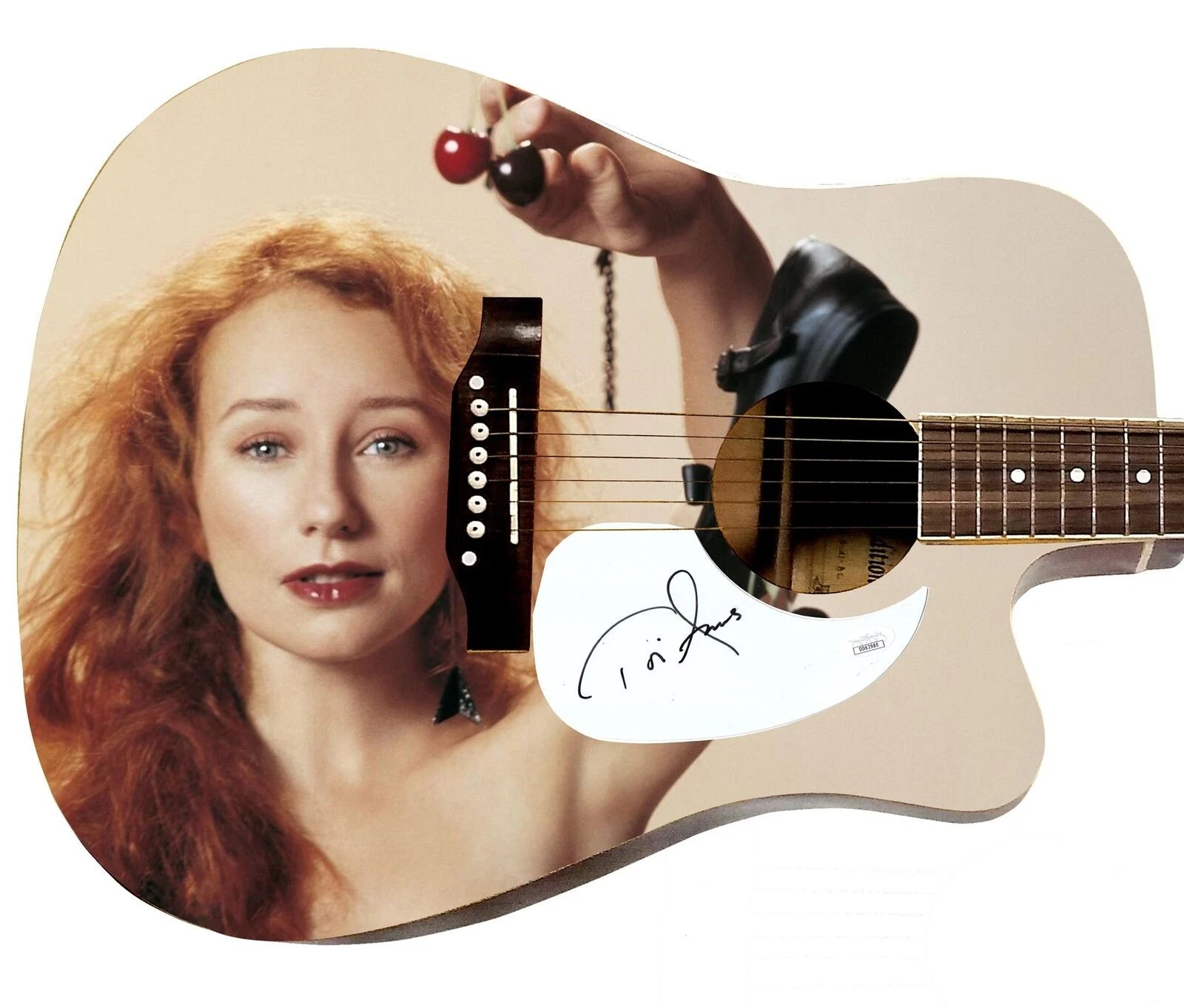 Tori Amos Signed 1/1 Custom Graphics Photo Guitar JSA