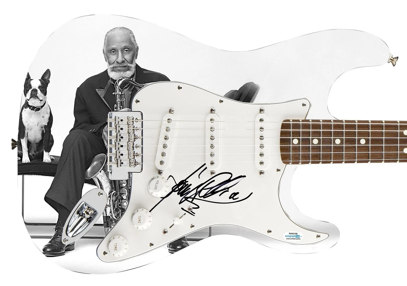 Sonny Rollins Signed Autographed Photo Graphics Guitar ACOA