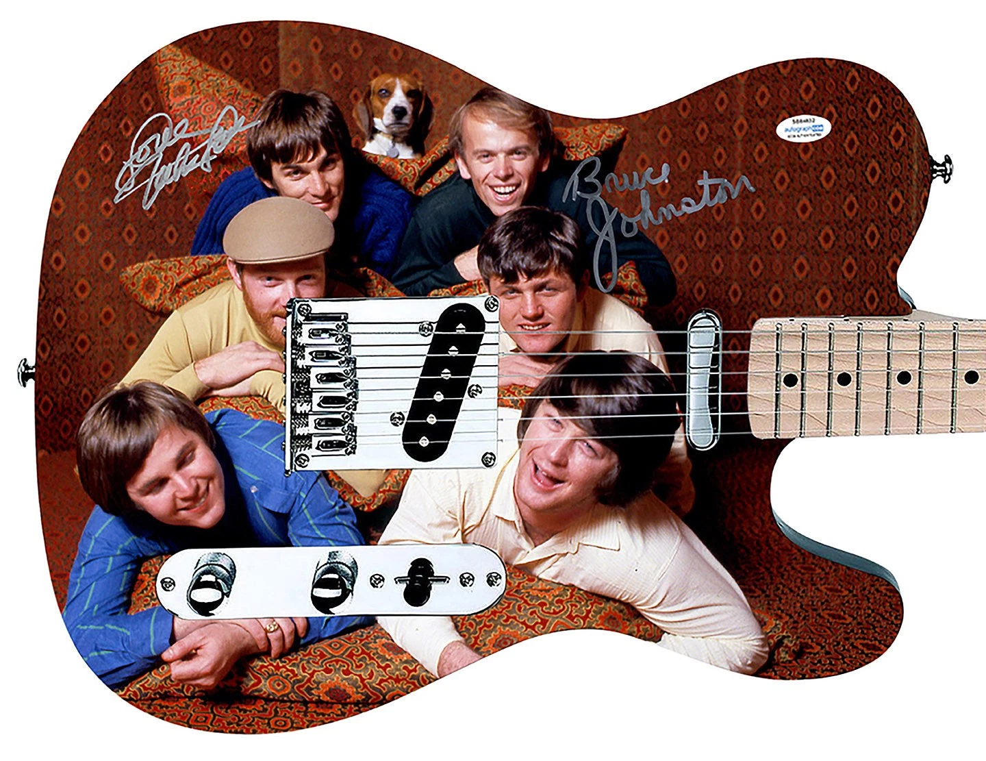 The Beach Boys Autographed Graphics Fender Guitar Exact Proof ACOA