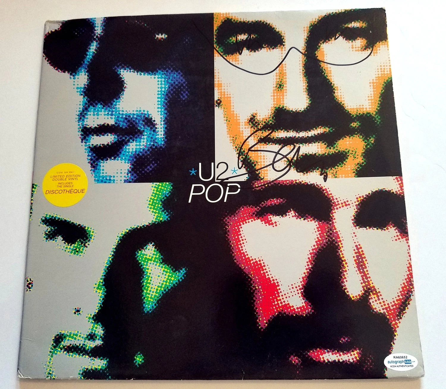 U2 Bono Signed Autographed War Album Cover w/ Sketch ACOA