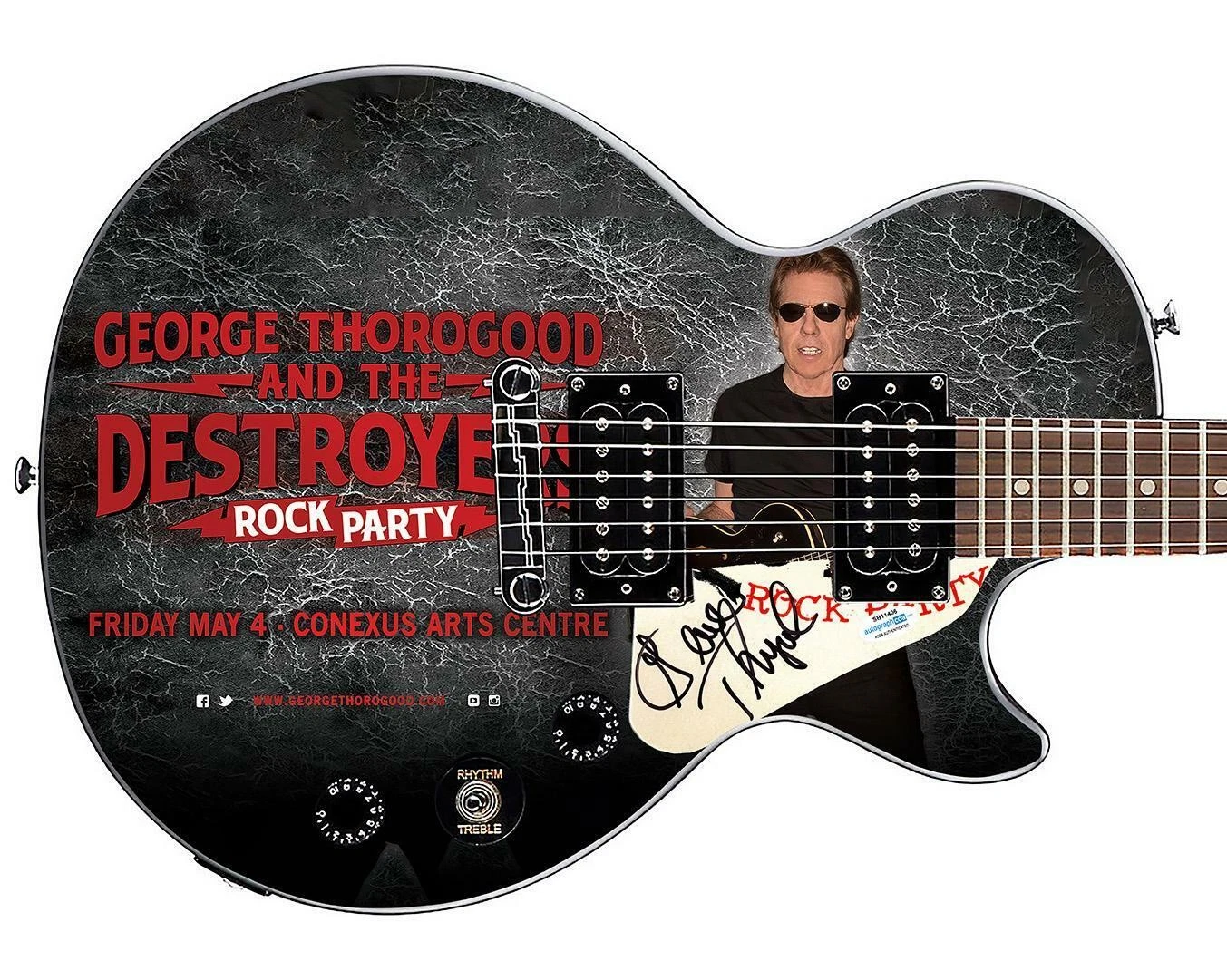 George Thorogood Signed Custom Graphics Gibson Epiphone Guitar ACOA