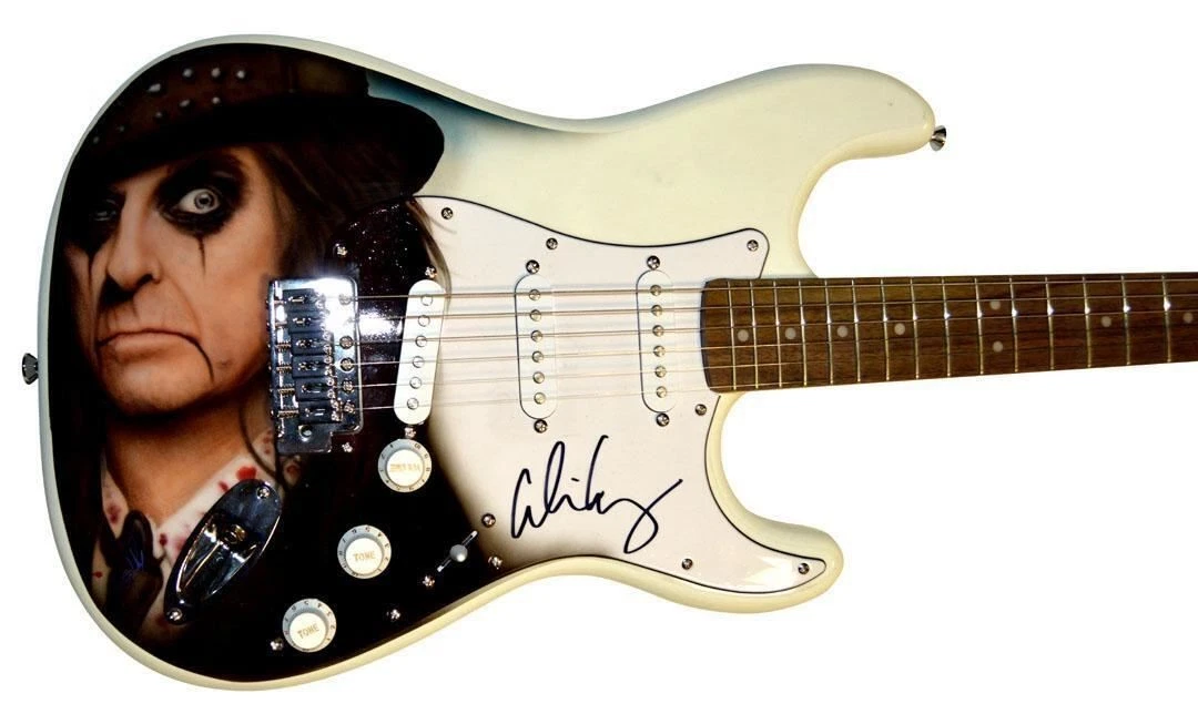 Alice Cooper Signed Autographed Custom Airbrushed Guitar ACOA