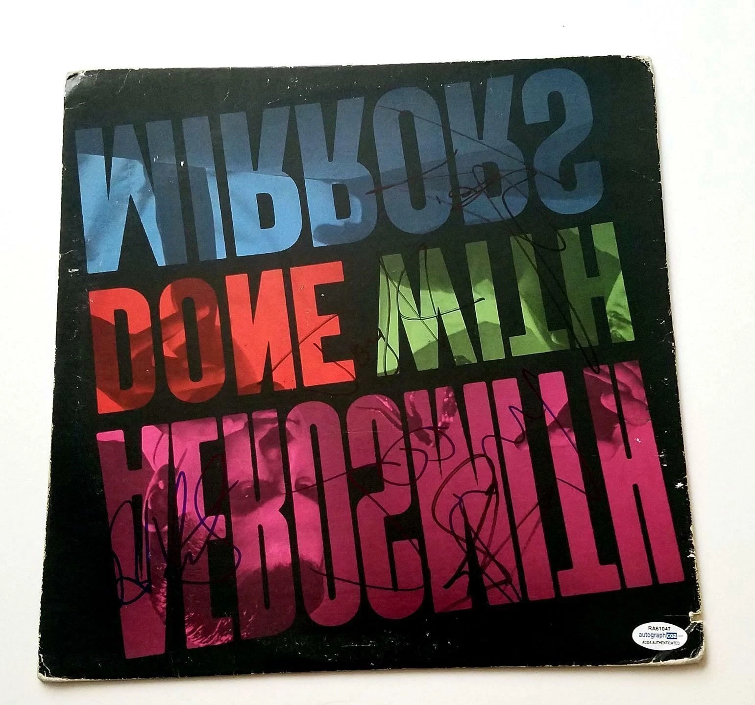 Aerosmith Full Band Signed Autographed  Done With Mirrors Album LP ACOA