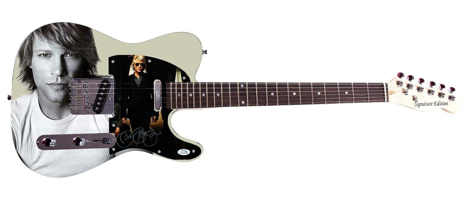 Jon Bon Jovi Autographed Stunningly Handsome Graphics Photo Guitar ACOA