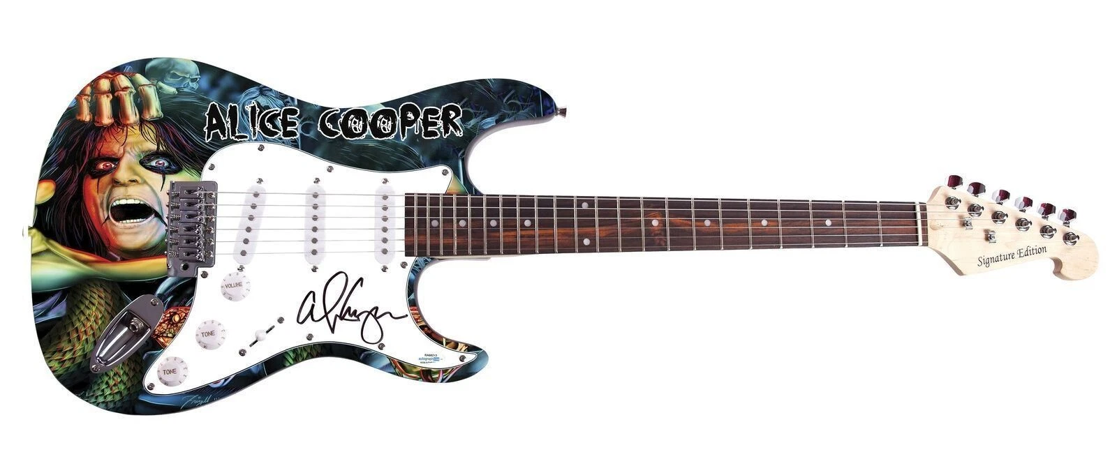 Alice Cooper Signed Autographed Graphics Photo Guitar ACOA