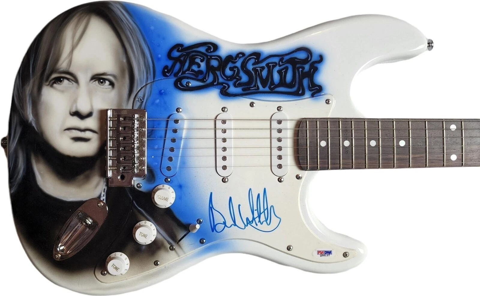 Aerosmith Brad Whitford Autographed Fender Hand Airbrushed Painting Guitar AFTAL