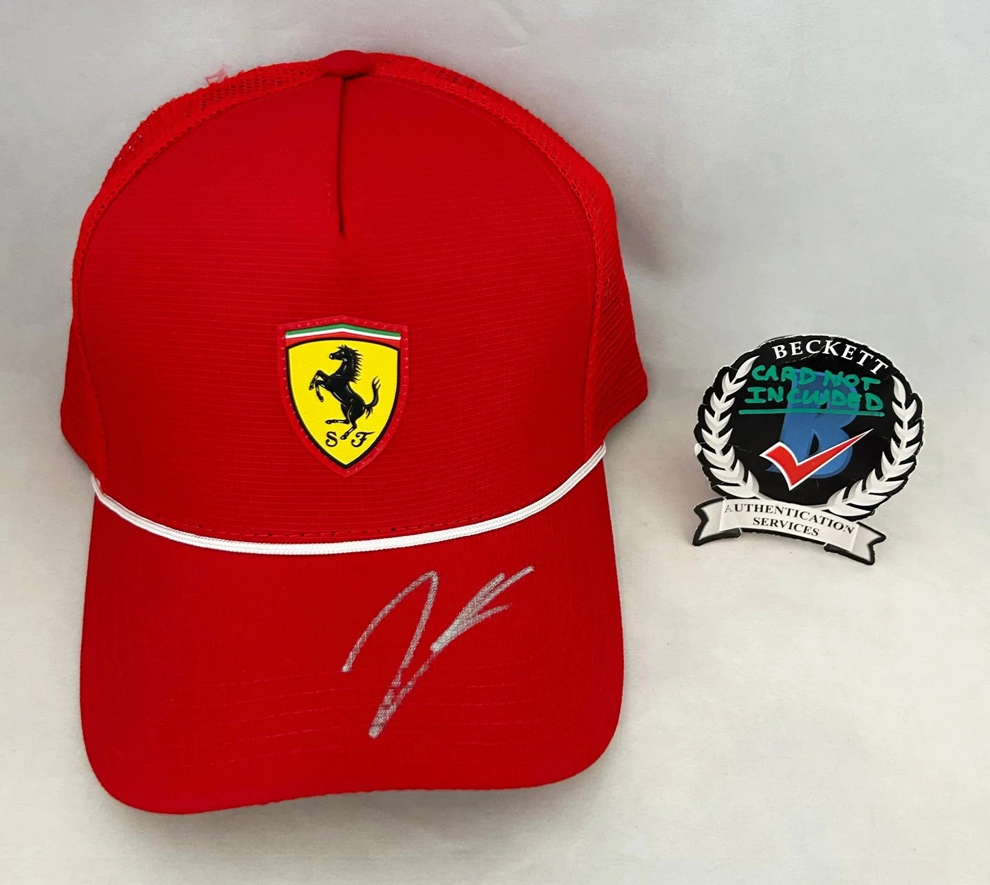 Charles Leclerc Signed Hat Ferrari Formula 1 F1 Beckett BAS 1 COA