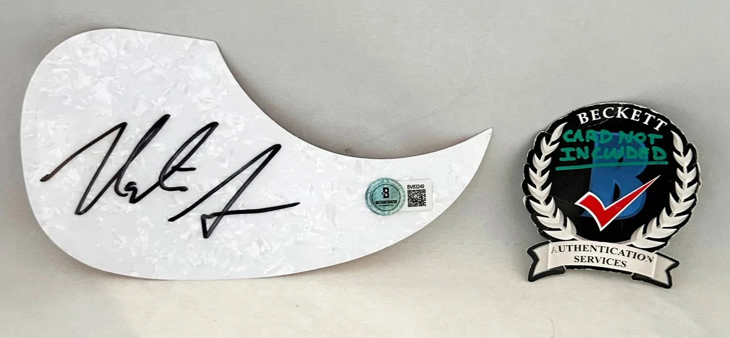 Nate Smith Signed Acoustic Pickguard Beckett BAS 2 COA