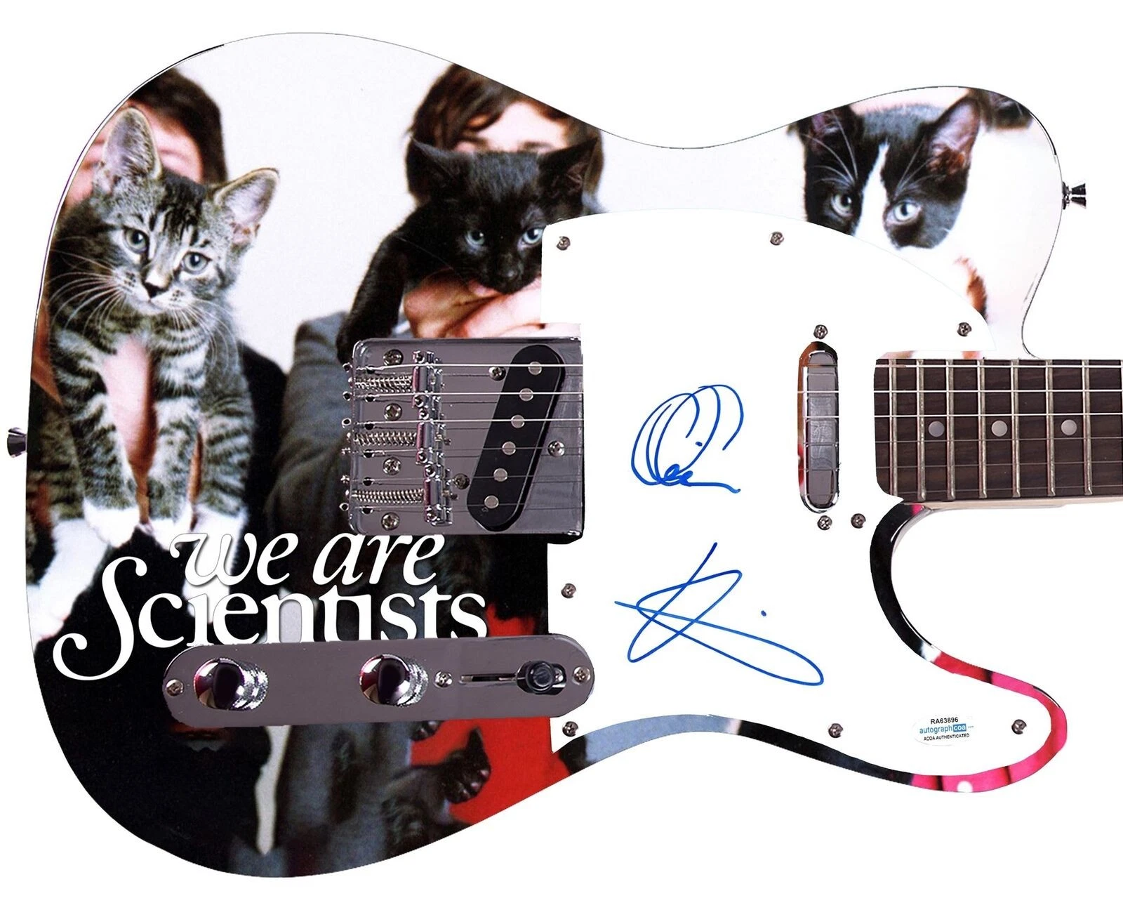 We Are Scientists Signed Custom Graphics Photo Guitar ACOA