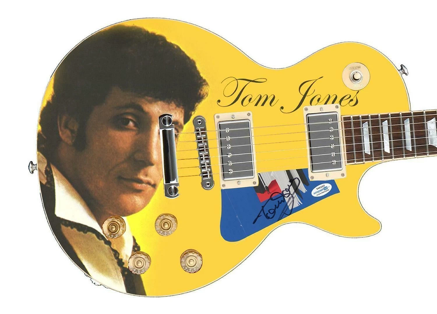 Tom Jones Signed Autographed Photo Graphics Guitar ACOA ACOA