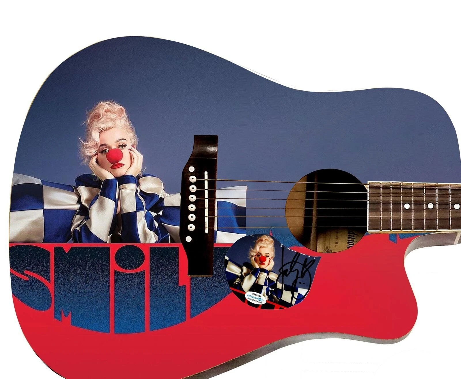 Katy Perry Signed 1/1 Custom Graphics Acoustic Guitar ACOA