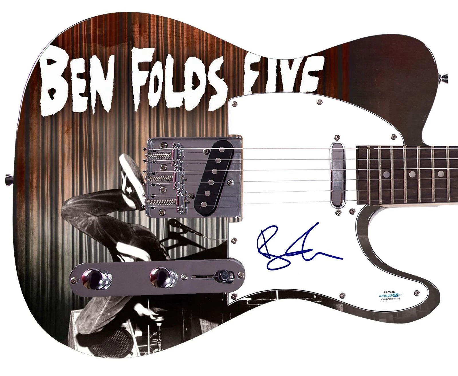 Ben Folds Signed Custom 1/1 Graphics Photo Guitar ACOA