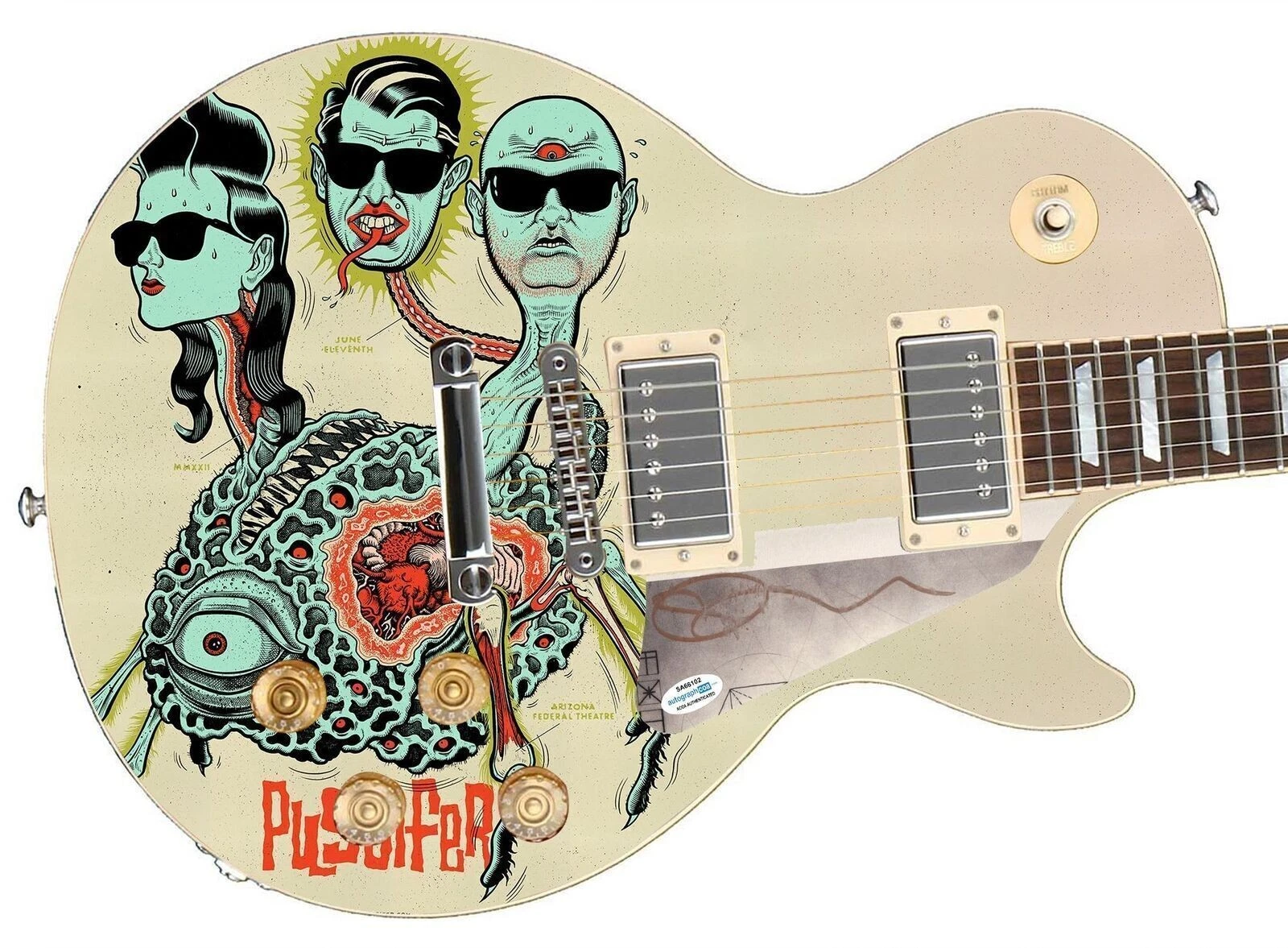 Puscifer Carina Round Signed Epiphone 1/1 Custom Graphics Guitar ACOA