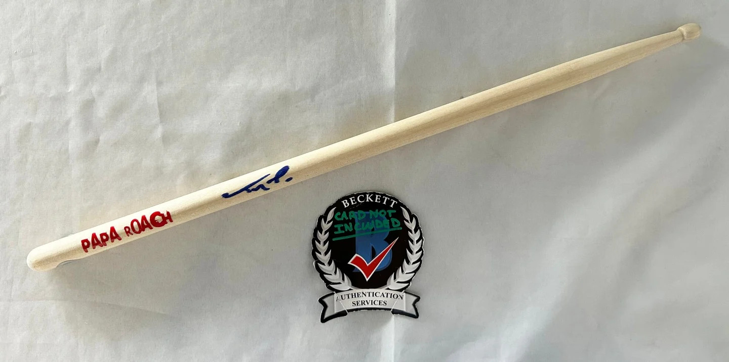Tony Palermo Signed Drumstick Papa Roach Beckett BAS 7 COA