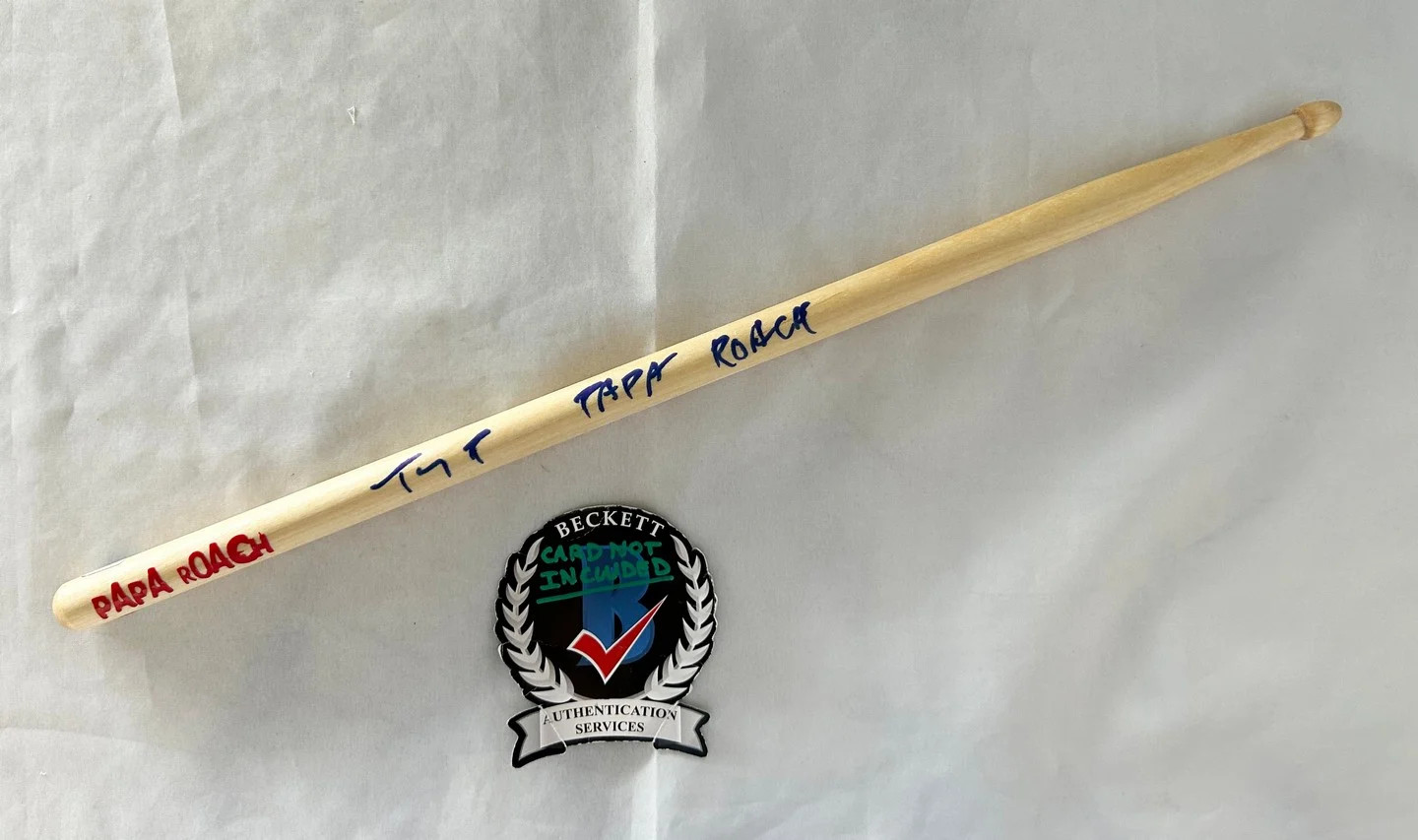 Tony Palermo Signed Drumstick Papa Roach Beckett BAS 2 COA