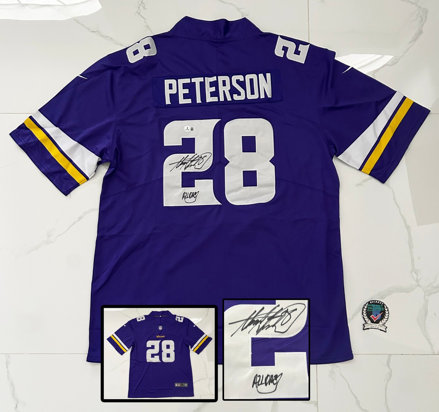 Adrian Peterson Signed Jersey Minnesota Vikings Beckett BAS COA