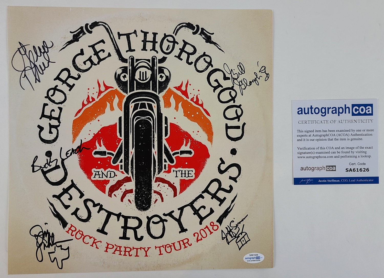 George Thorogood & The Destroyers Signed Album Cover Poster Flat ACOA