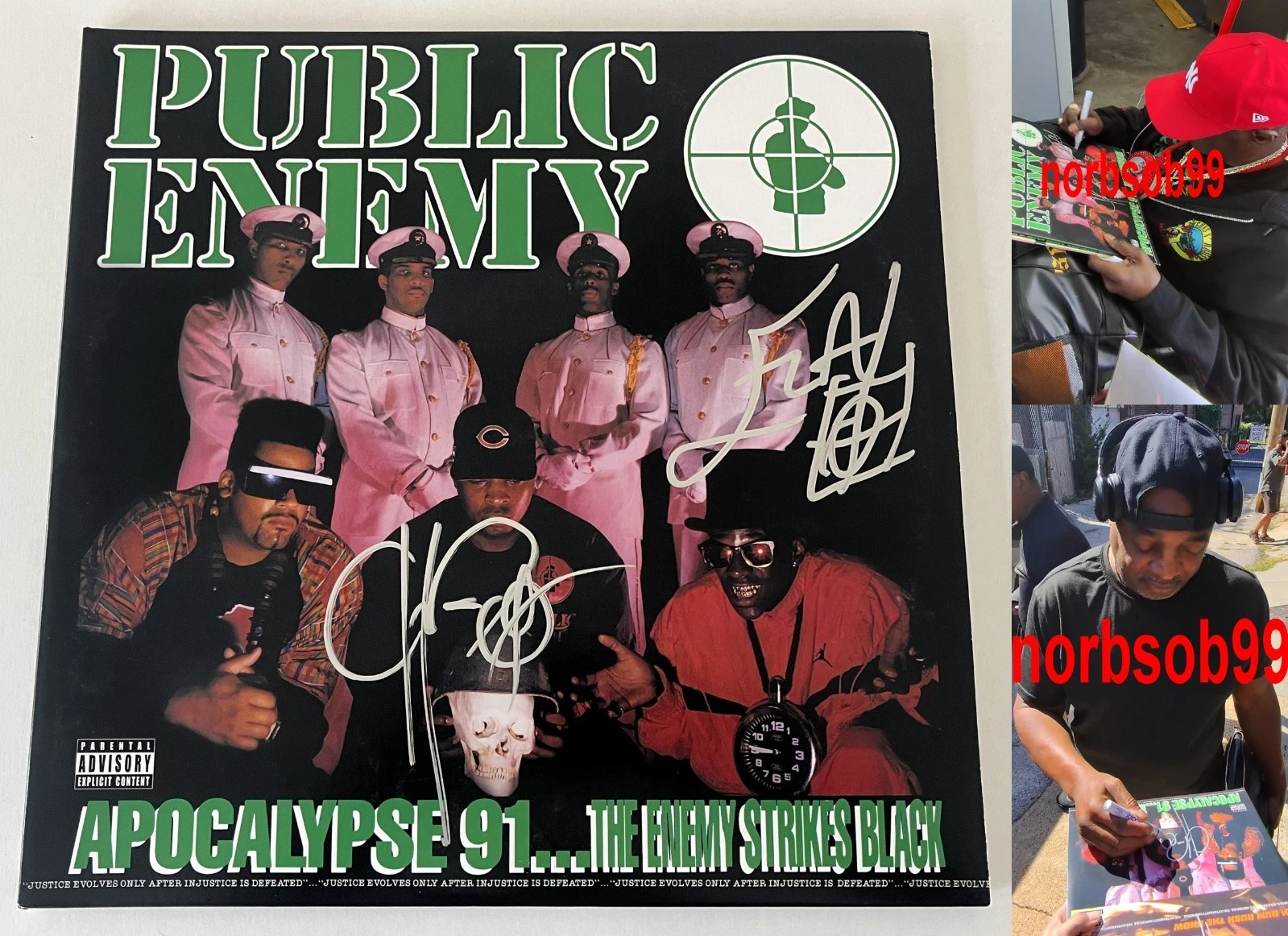 PUBLIC ENEMY SIGNED AUTOGRAPH APOCALYPSE 91 VINYL ALBUM wEXACT PROOF BECKETT COA