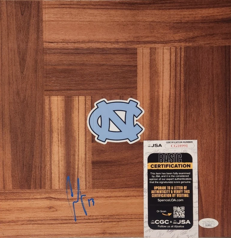 Cameron Johnson Signed Floorboard JSA COA #CG18991 UNC North Carolina Tar Heels