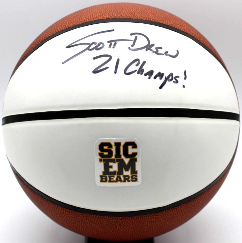Scott Drew Signed Baylor Bears Logo Basketball W/Beckett BAS COA BF87275
