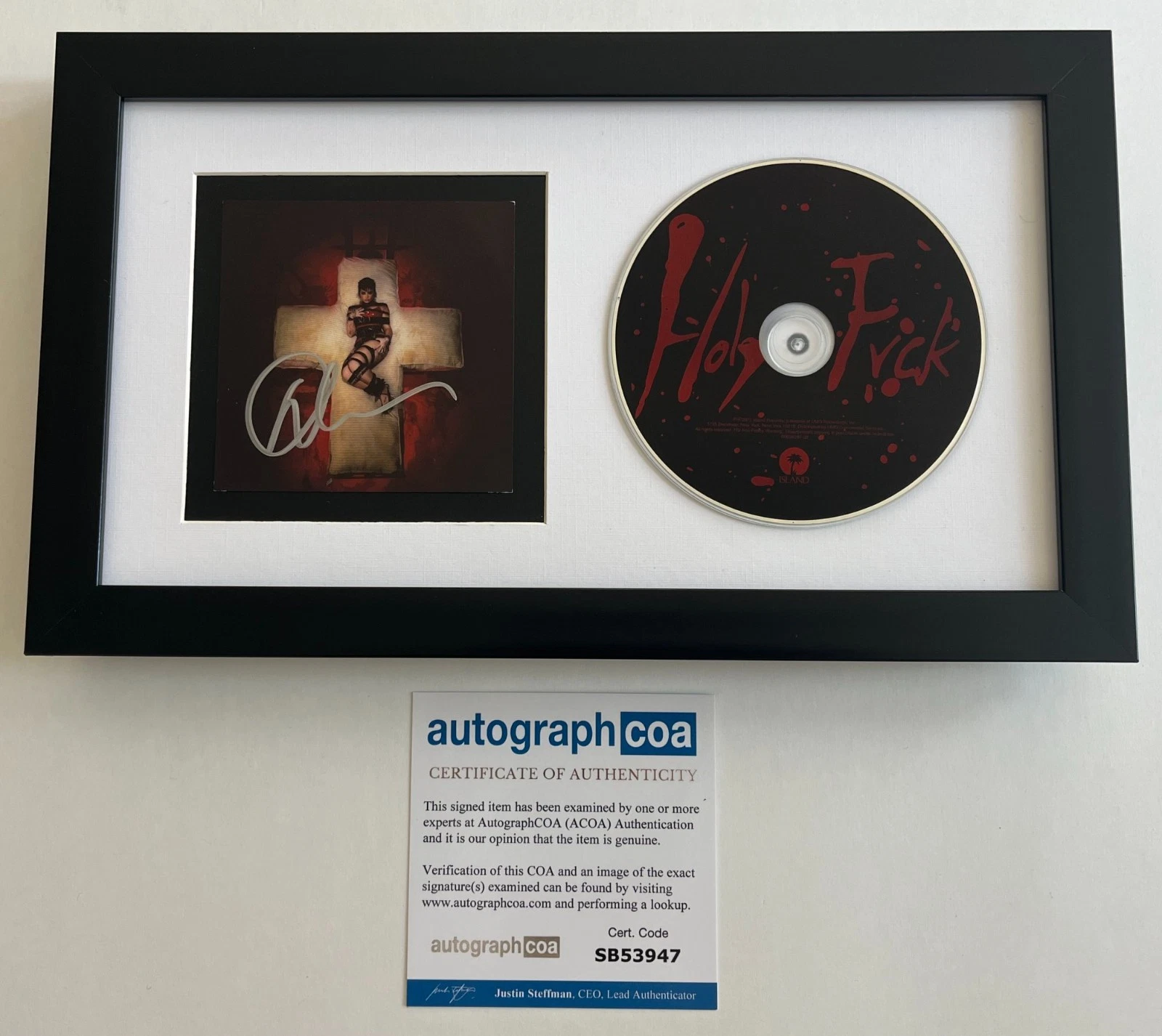 DEMI LOVATO SIGNED HOLY FVCK FRAMED & MATTED CD w/ AUTOGRAPH COA ACOA