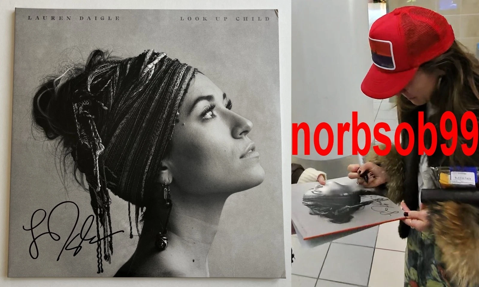 LAUREN DAIGLE SIGNED AUTOGRAPH LOOK UP CHILD VINYL ALBUM RECORD LP w/EXACT PROOF