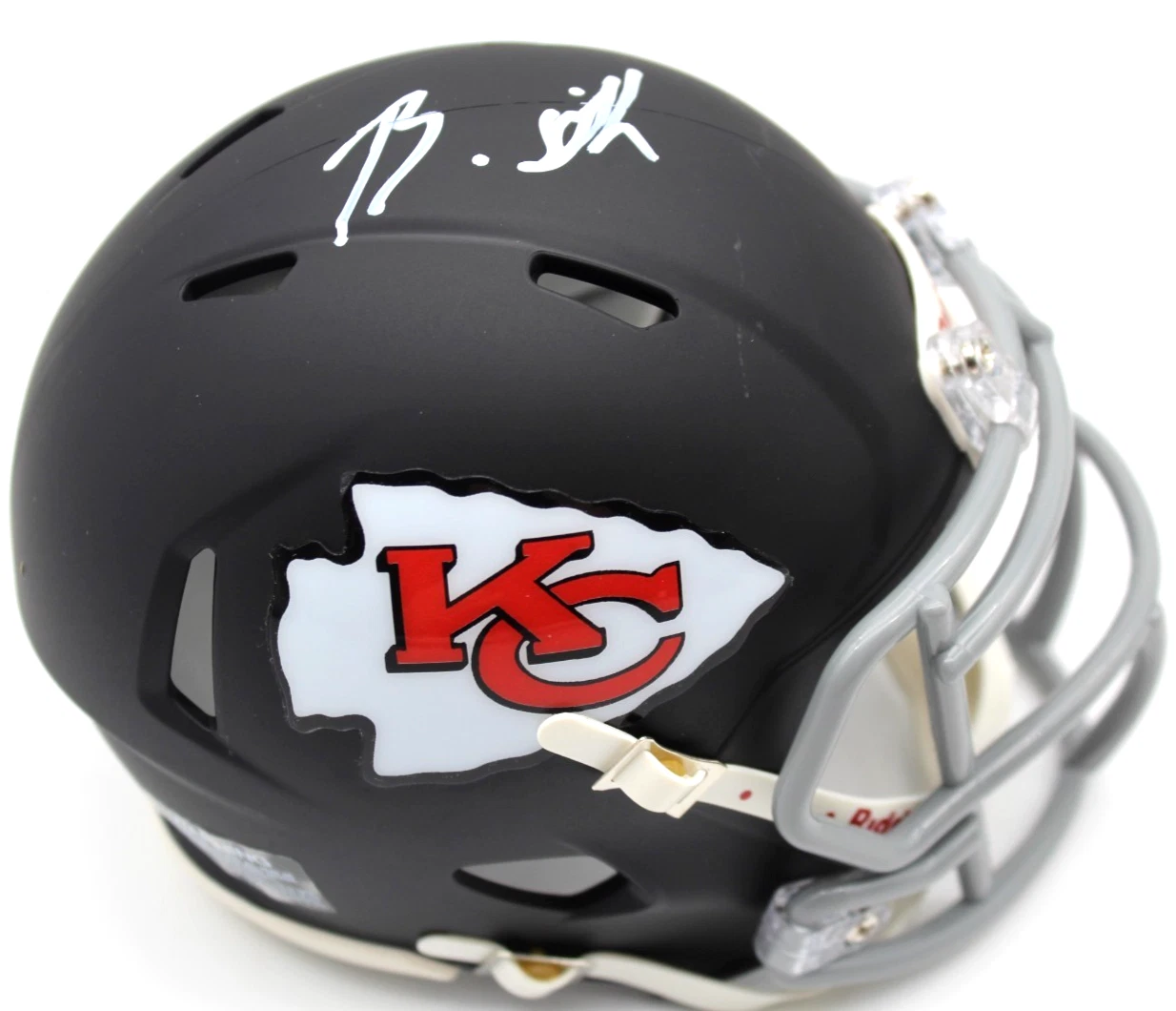 Brashard Smith Signed Custom Kansas City Chiefs Mini Helmet w/Beckett BQ83803
