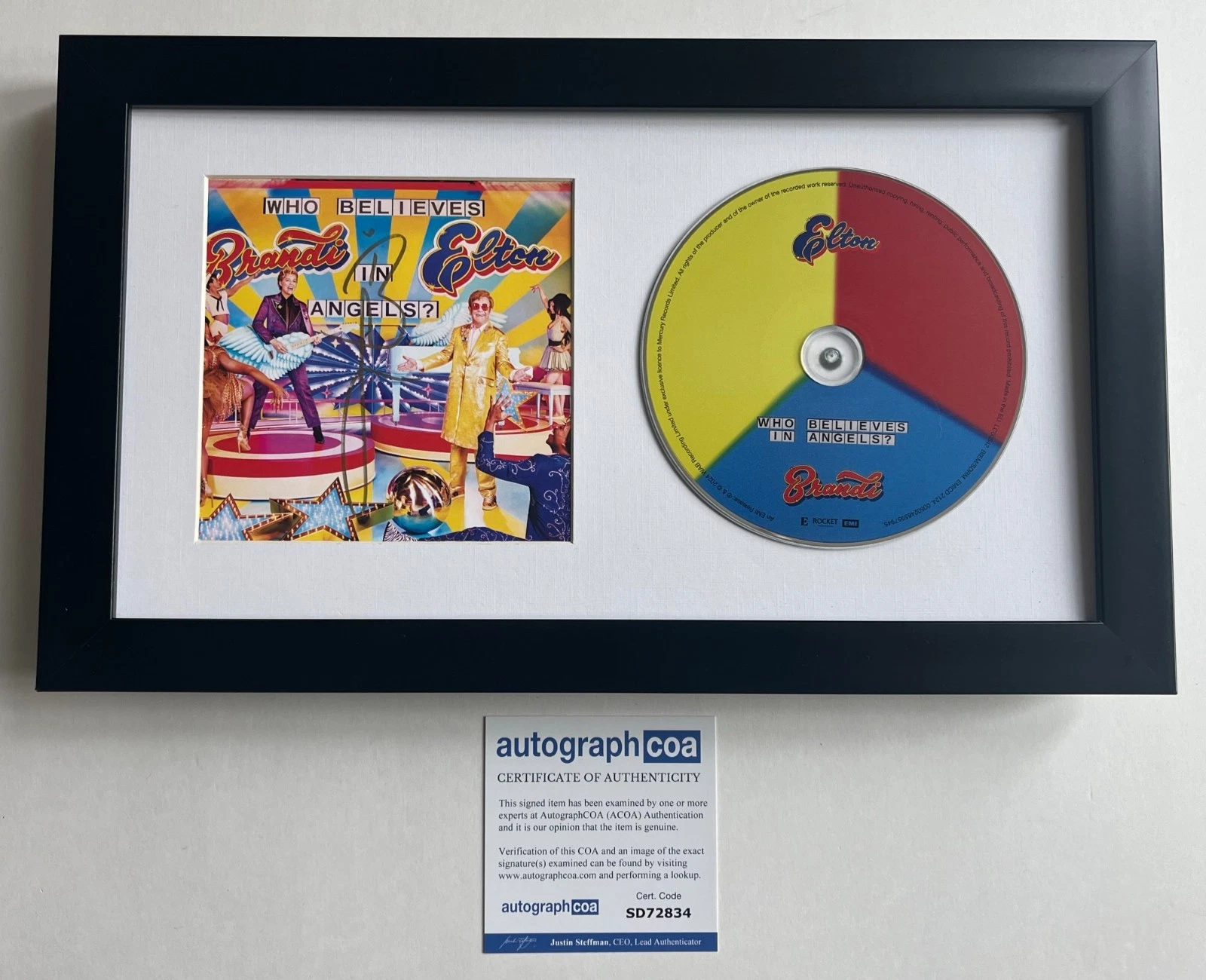 BRANDI CARLILE SIGNED WHO BELIEVES IN ANGELS FRAMED CD w/ AUTOGRAPH ACOA COA
