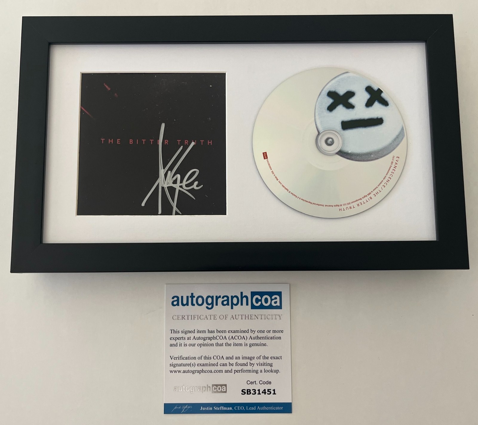 AMY LEE EVANESCENCE SIGNED FRAMED & MATTED THE BITTER TRUTH CD w/ AUTOGRAPH COA